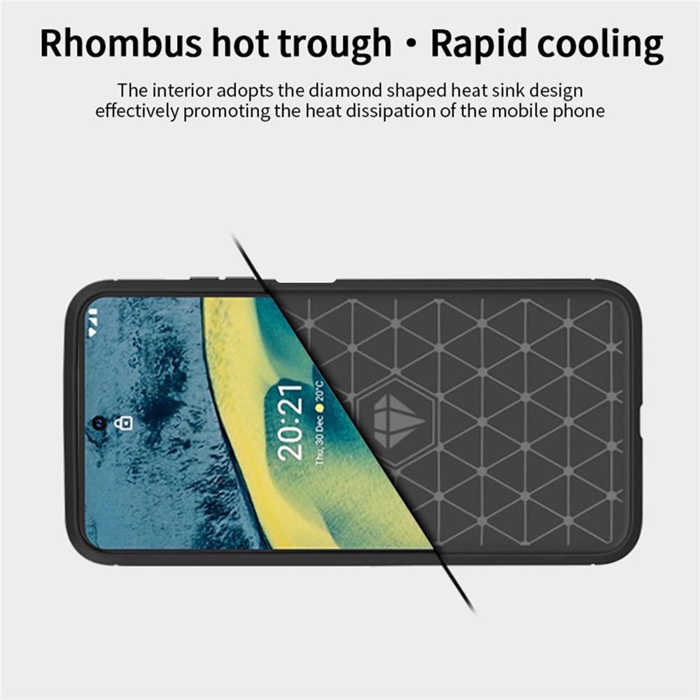 MOFI Shockproof Lightweight Brushed Carbon Fiber Design Soft TPU Covering Case for Nokia XR20 - Black-6