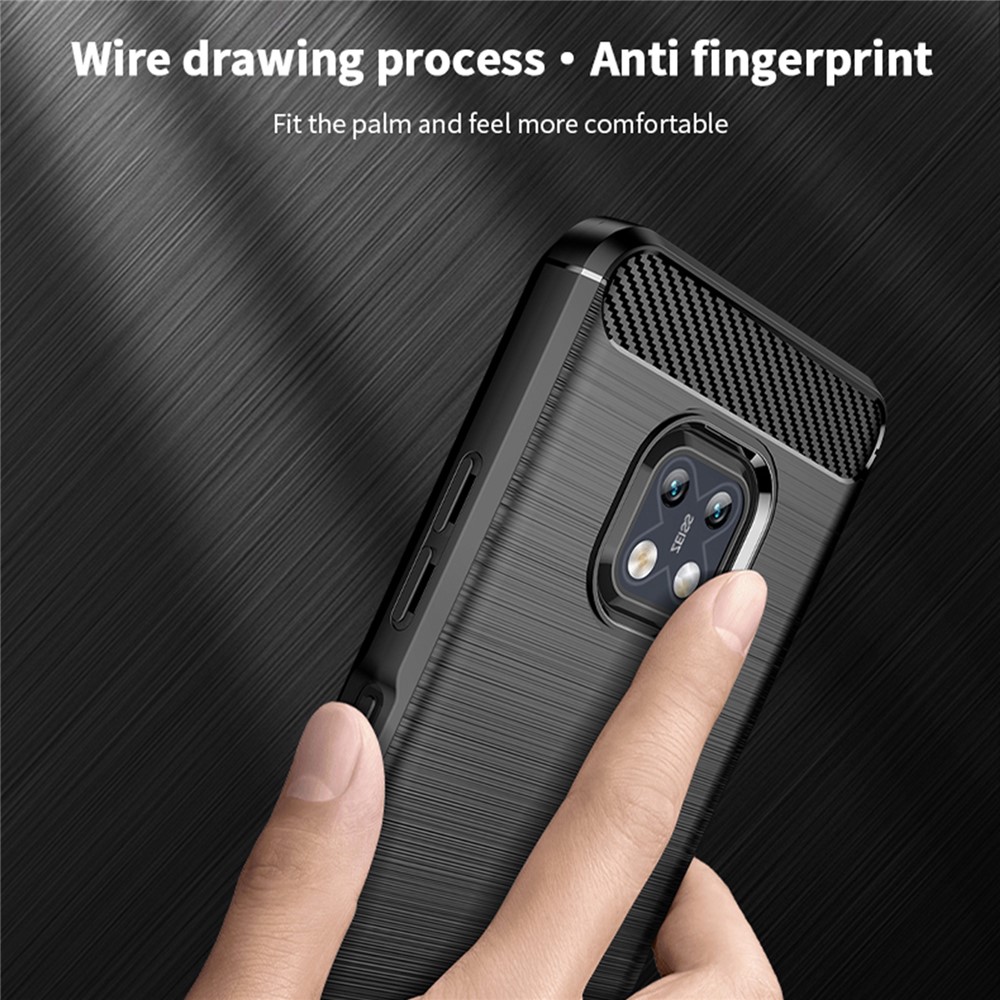 MOFI Shockproof Lightweight Brushed Carbon Fiber Design Soft TPU Covering Case for Nokia XR20 - Black-7