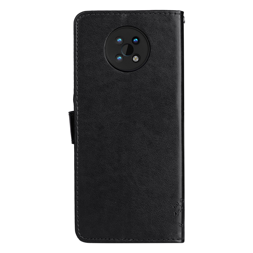 Cat Tree Pattern Imprinted PU Leather Wallet Phone Case TPU Shockproof Flip Stand Cover with Strap for Nokia G50 - Black-4