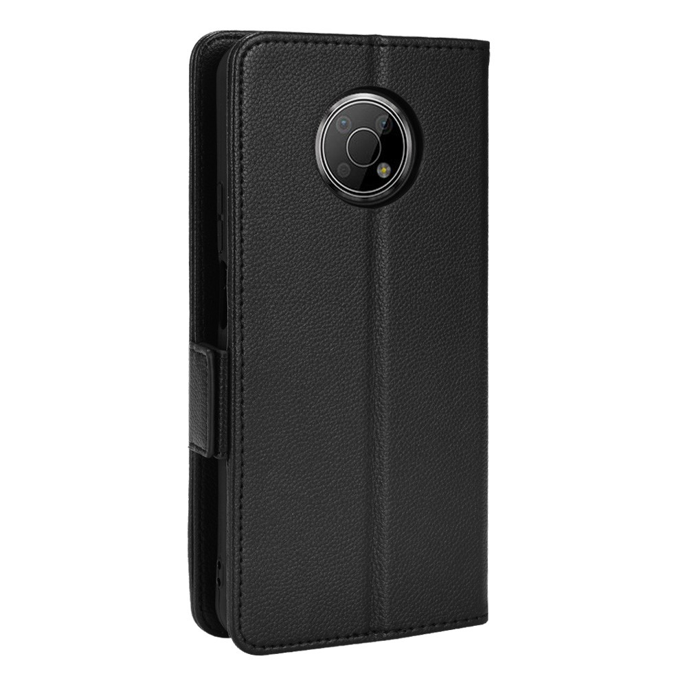 Well-protected Drop-proof Litchi Texture PU Leather Phone Cover Wallet Case with Horizontal Stand for Nokia G300 - Black-3