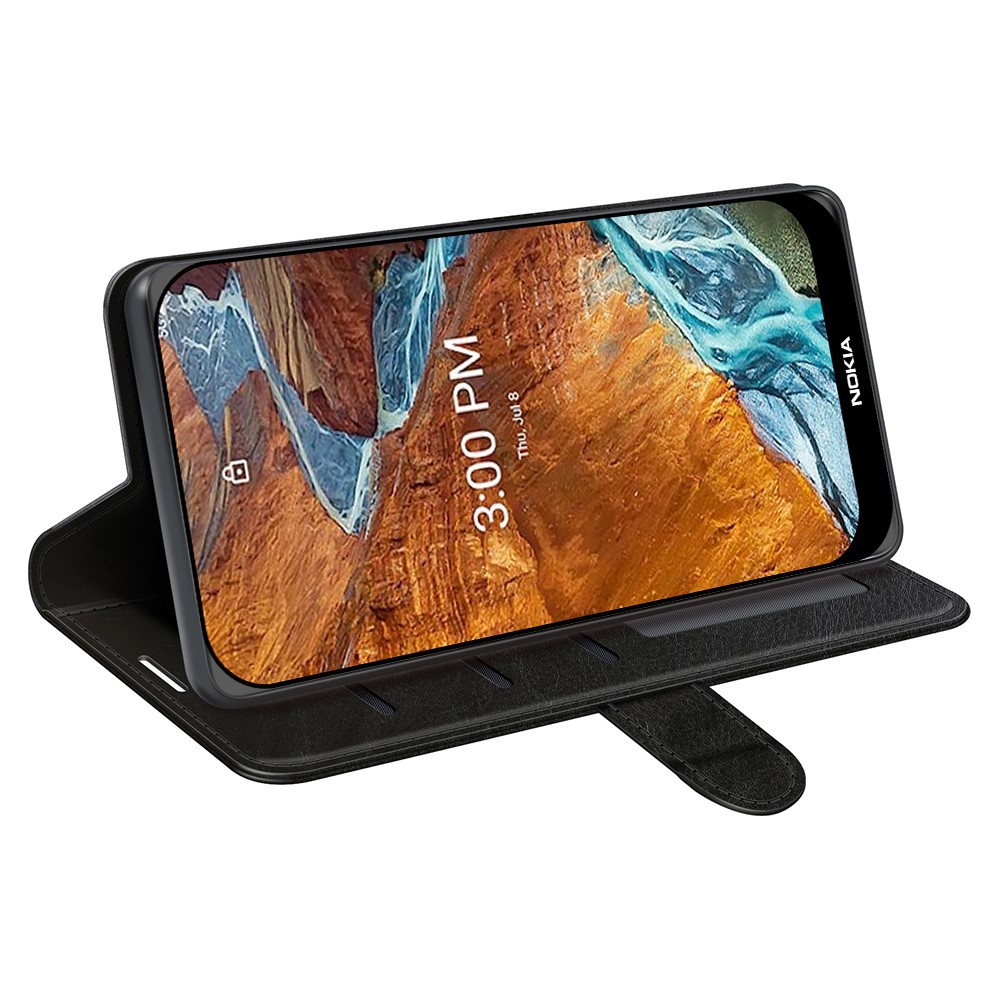 Smart Phone Crazy Horse Texture PU Leather Coated Soft Inner TPU Stand Wallet Flip Phone Case for Nokia G300 - Black-5