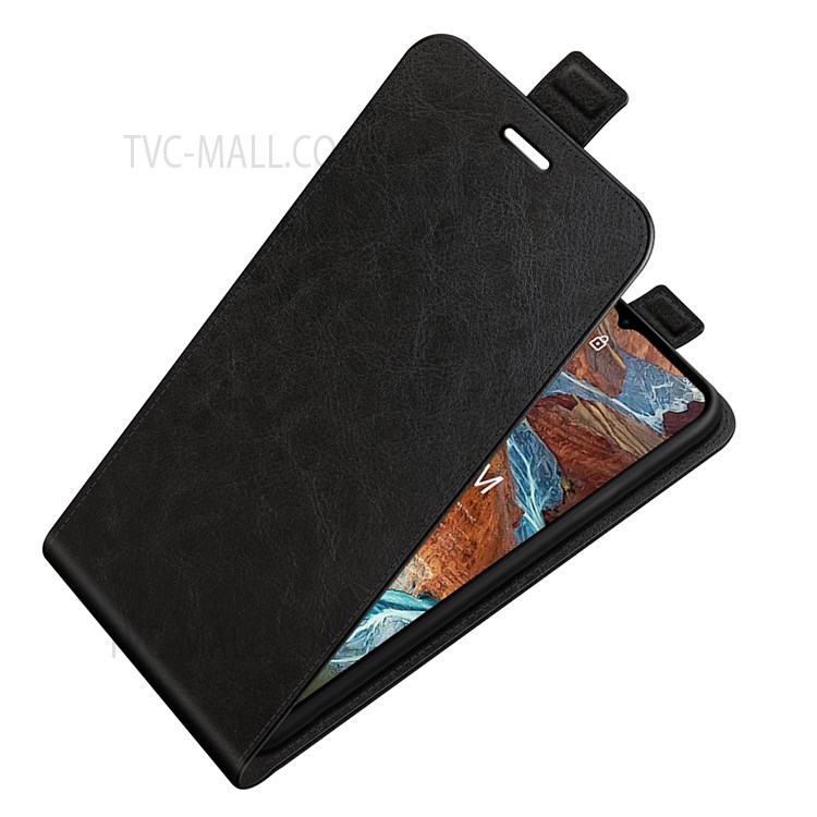 Crazy Horse Texture Vertical Flip Leather Cover Shockproof Phone Shell Protector with Card Slot Design for Nokia G300 - Black-5