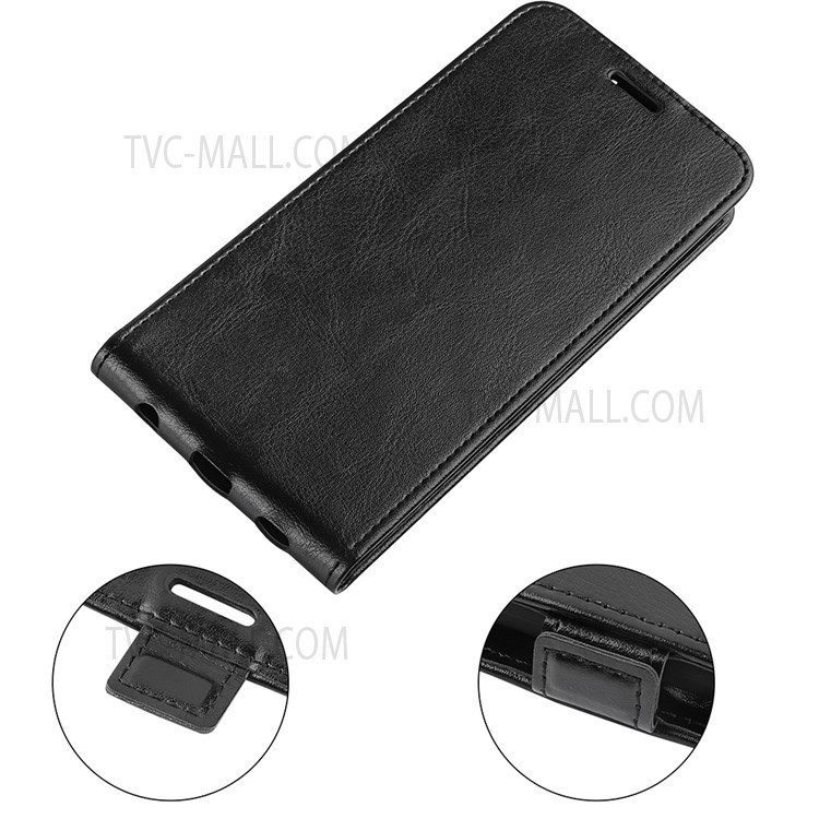 Crazy Horse Texture Vertical Flip Leather Cover Shockproof Phone Shell Protector with Card Slot Design for Nokia G300 - Black-8
