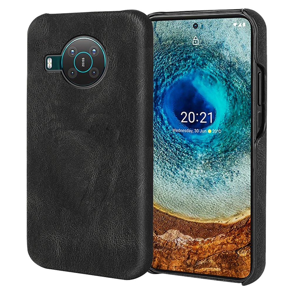 PU Leather Coated PC Anti-scratch Case Well-protected Drop-proof Mobile Phone Shell for Nokia X10/X20 - Black-1