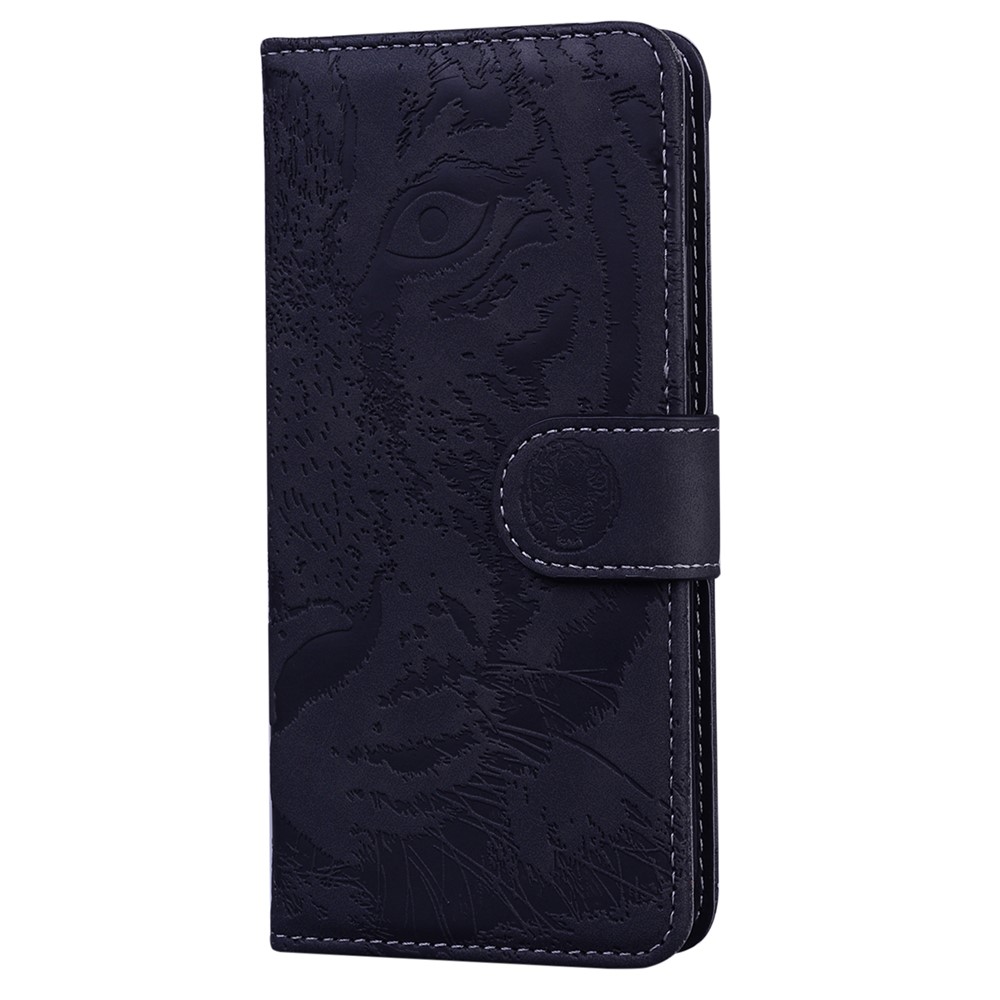 For Nokia G300 Magnetic Closure Imprinting Tiger Pattern Flip Leather Case Protective Phone Cover Supporting Stand Wallet - Black-3