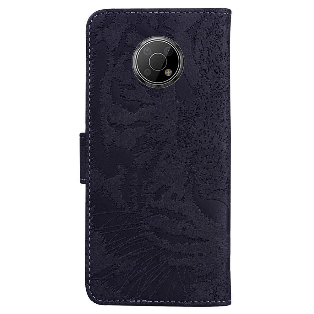For Nokia G300 Magnetic Closure Imprinting Tiger Pattern Flip Leather Case Protective Phone Cover Supporting Stand Wallet - Black-4