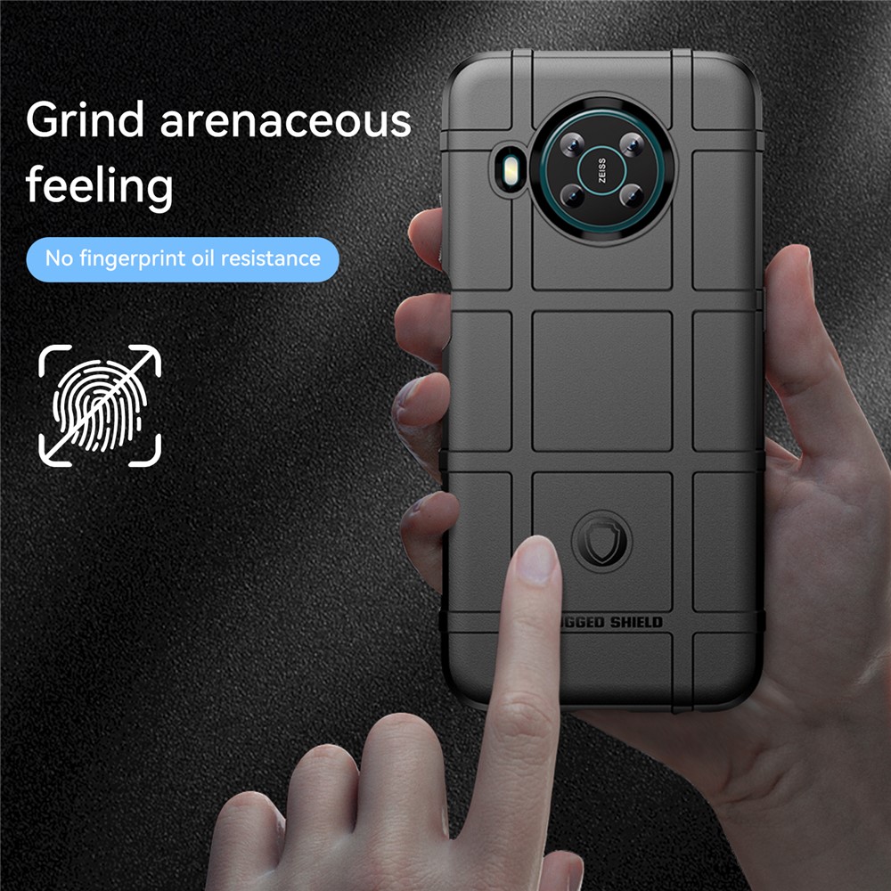 Rugged Square Grid Design Thickened Soft TPU Shockproof Protection Anti-Drop Cover for Nokia X100 - Black-3