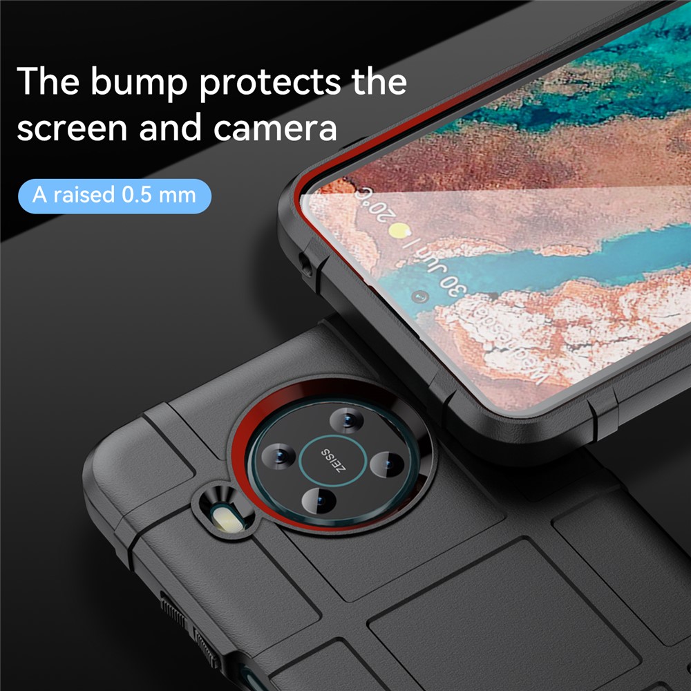 Rugged Square Grid Design Thickened Soft TPU Shockproof Protection Anti-Drop Cover for Nokia X100 - Black-4