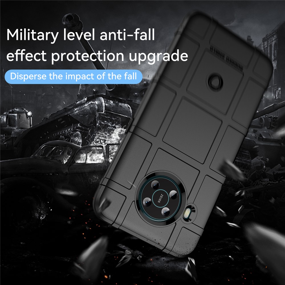 Rugged Square Grid Design Thickened Soft TPU Shockproof Protection Anti-Drop Cover for Nokia X100 - Black-7