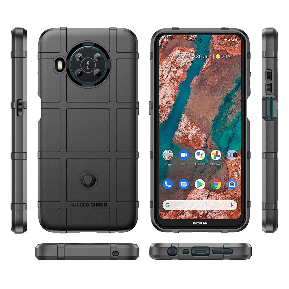 Rugged Square Grid Design Thickened Soft TPU Shockproof Protection Anti-Drop Cover for Nokia X100 - Black-8