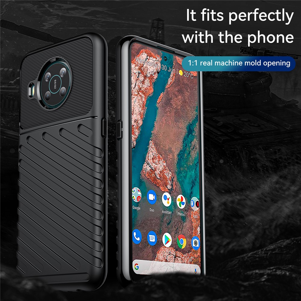 Thunder Series Twill Texture Thickened Strong Protection Soft TPU Anti-Scratch Protective Cover for Nokia X100 - Black-2