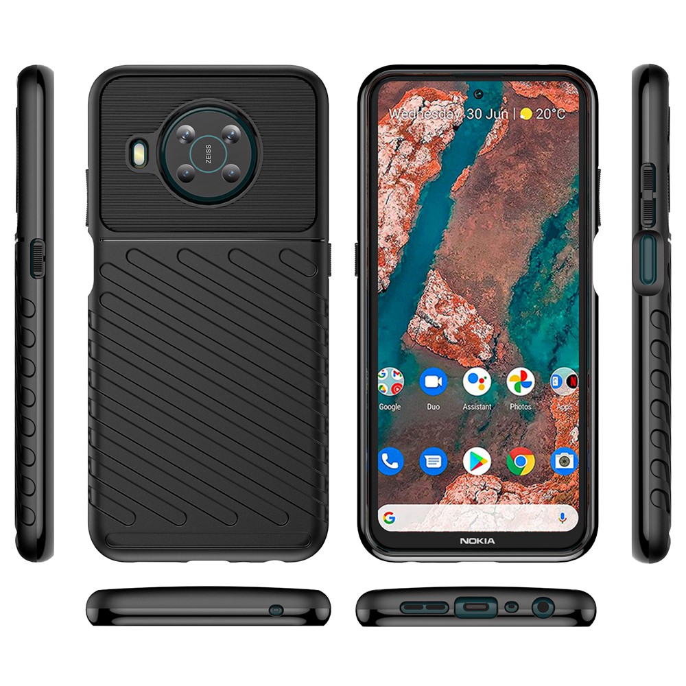 Thunder Series Twill Texture Thickened Strong Protection Soft TPU Anti-Scratch Protective Cover for Nokia X100 - Black-8