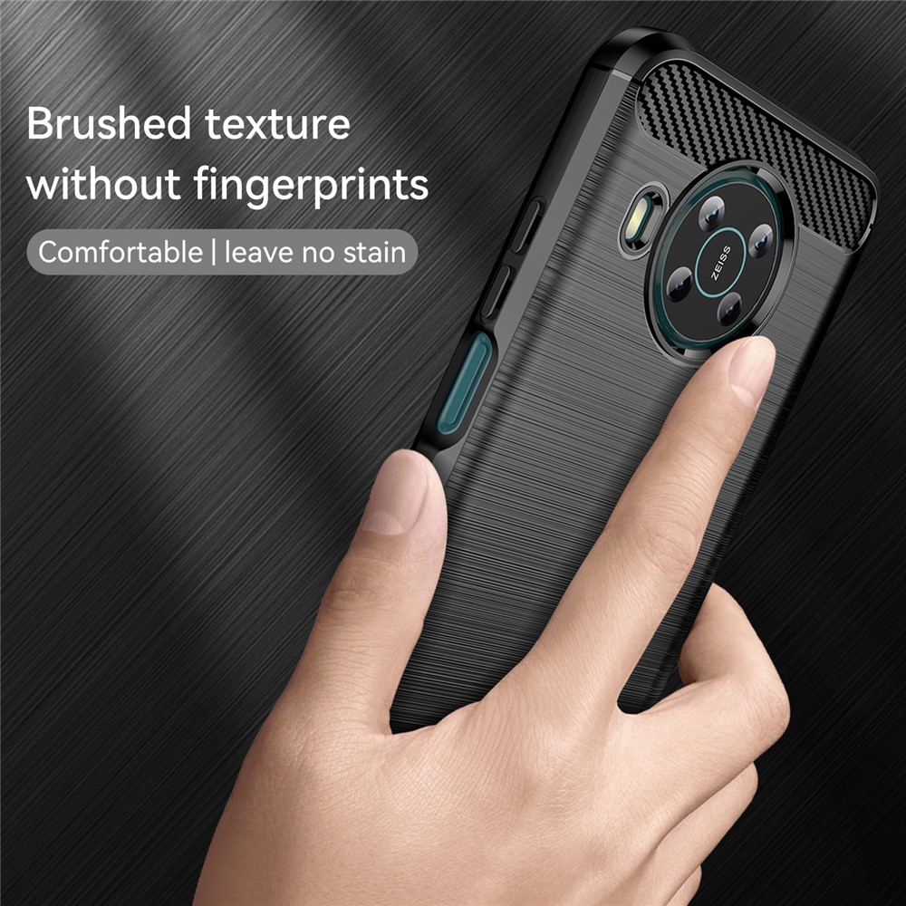 Air Cushion Design TPU Case Scratch-Resistant Phone Cover with Carbon Fiber Texture Brushed Surface for Nokia X10/X20 - Black-3