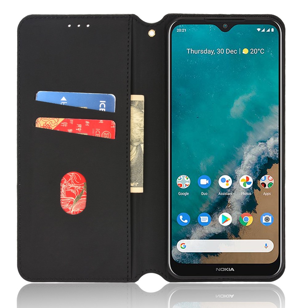 For Motorola Moto G50 Wallet Fashionable Rhombus Pattern Imprinted Cell Phone Case PU Leather + TPU Protective Cover with Stand - Black-4