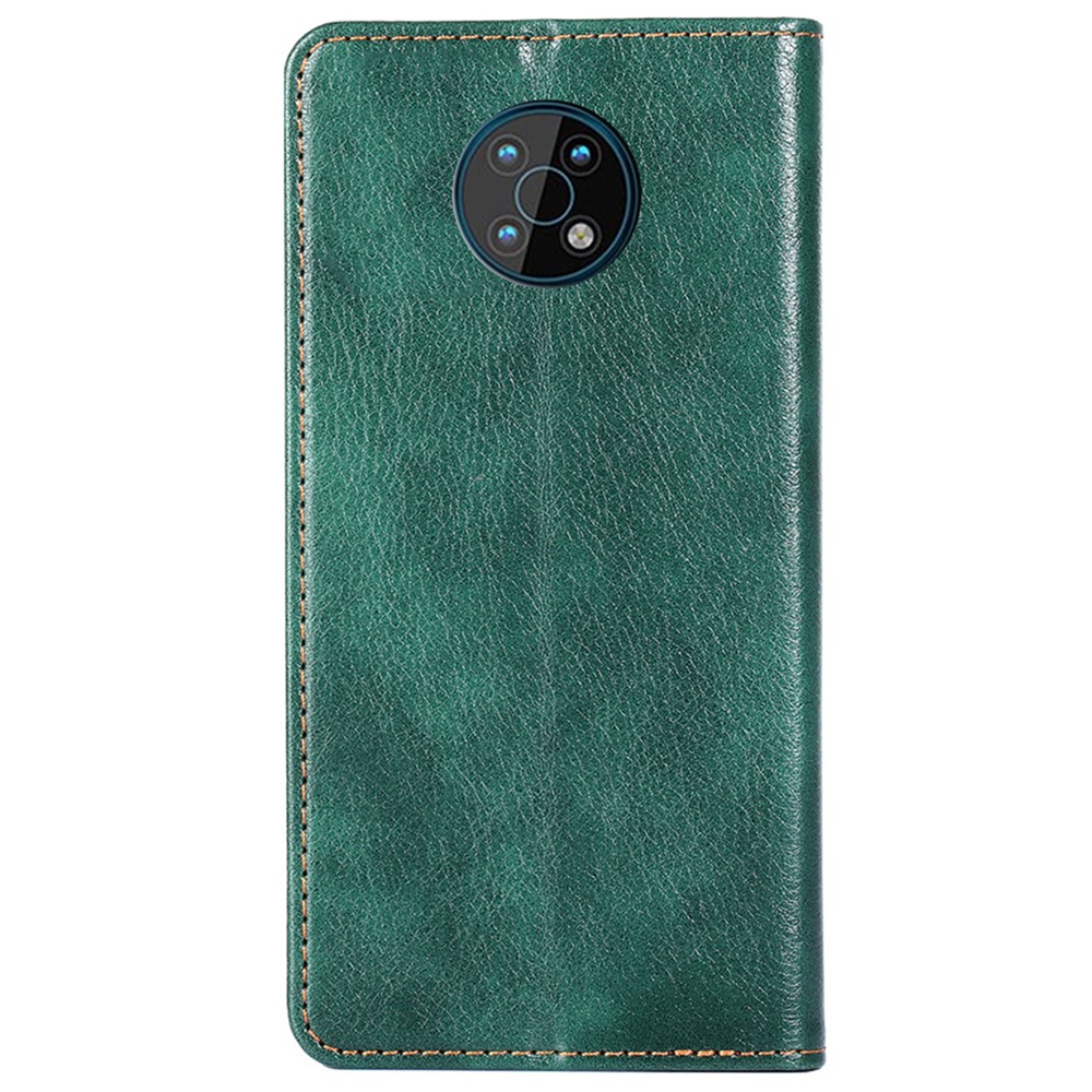 PU Leather Wallet Phone Case Stand Auto-absorbed Shockproof Flip Cover for Nokia G50 - Green-3