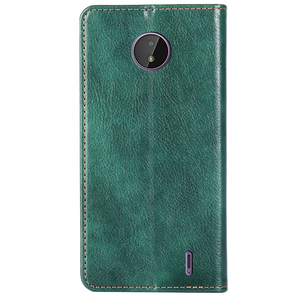 Full Protection PU Leather Flip Wallet Phone Case Stand Protective Shockproof Auto Magnetic Closed Cover for Nokia C10 / C20 - Green-3
