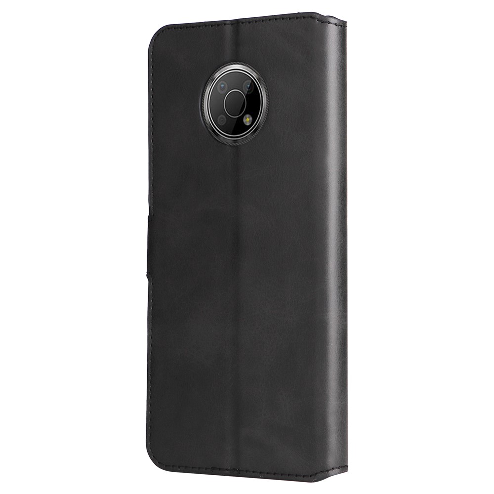Scratch-resistant Anti-fall PU Leather Wallet Phone Case Protective Cover with Stand for Nokia G300 - Black-2