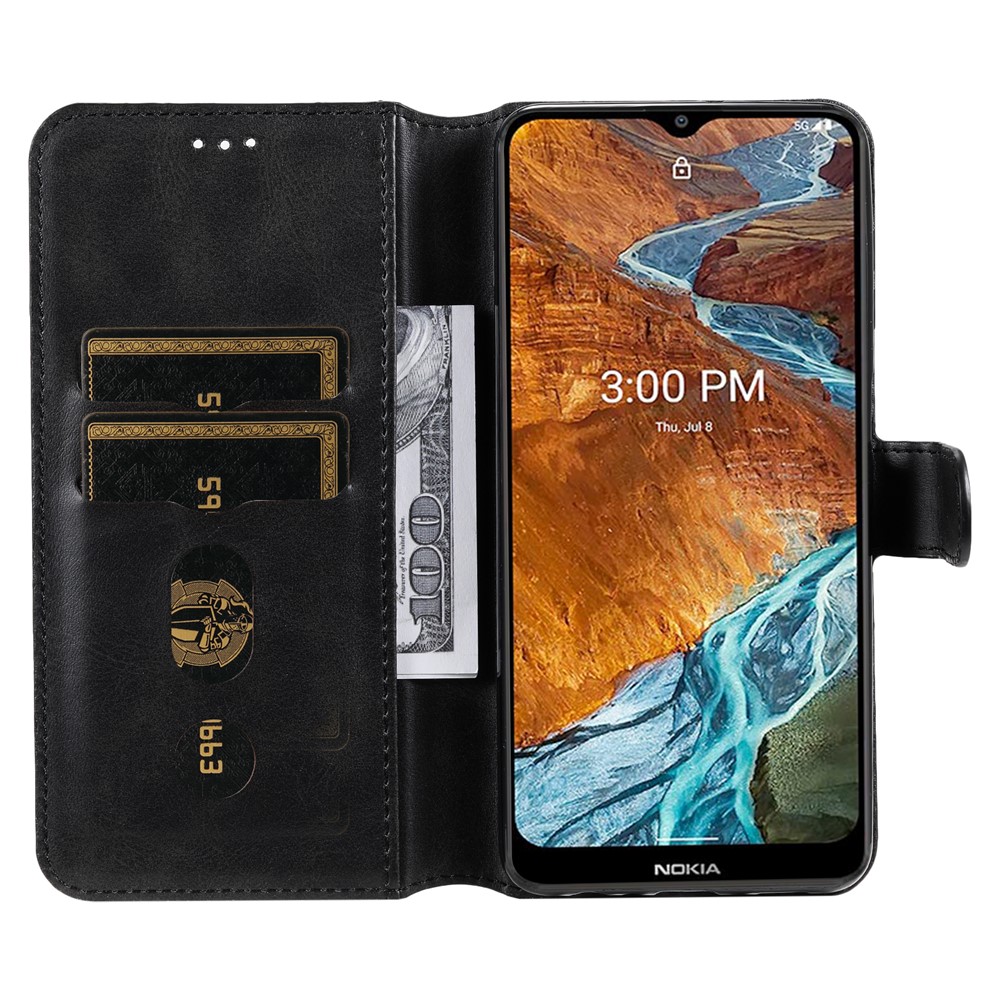 Scratch-resistant Anti-fall PU Leather Wallet Phone Case Protective Cover with Stand for Nokia G300 - Black-3