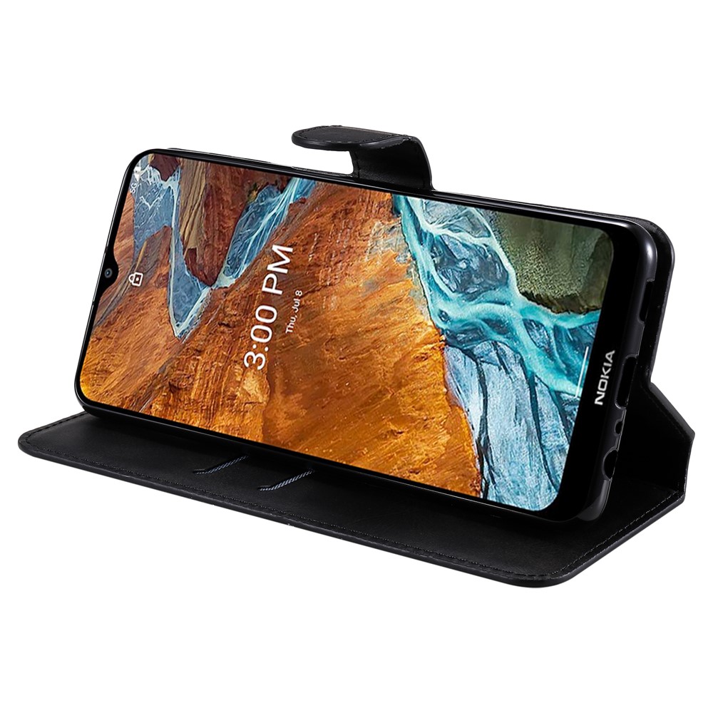 Scratch-resistant Anti-fall PU Leather Wallet Phone Case Protective Cover with Stand for Nokia G300 - Black-5