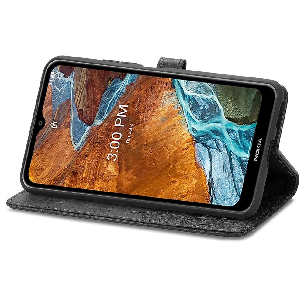 Mandala Embossed Phone Case for Nokia G300 Shockproof Phone Cover Protective Shell with Stand Wallet - Black-5