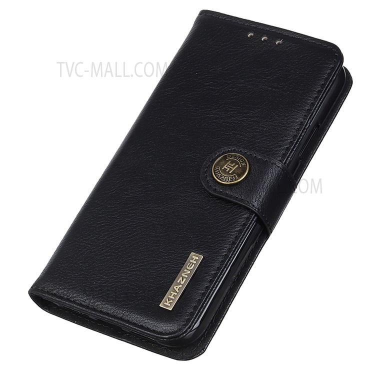 KHAZNEH Textured PU Leather Phone Case for Nokia C20 Plus, Wallet Stand Magnetic Clasp Cover - Black-6