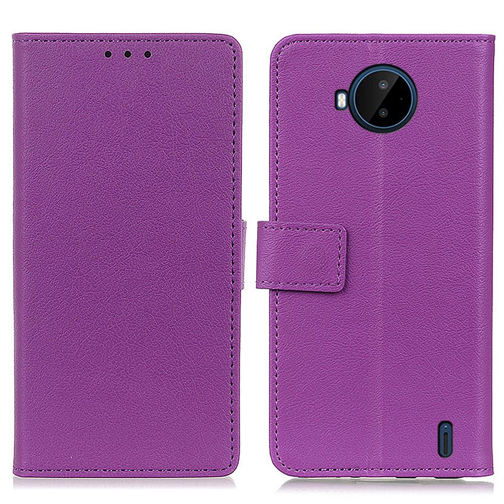 PU Leather Phone Case for Nokia C20 Plus, Supporting Stand Flip Magnetic Wallet Style Full Protective Cover - Purple-1