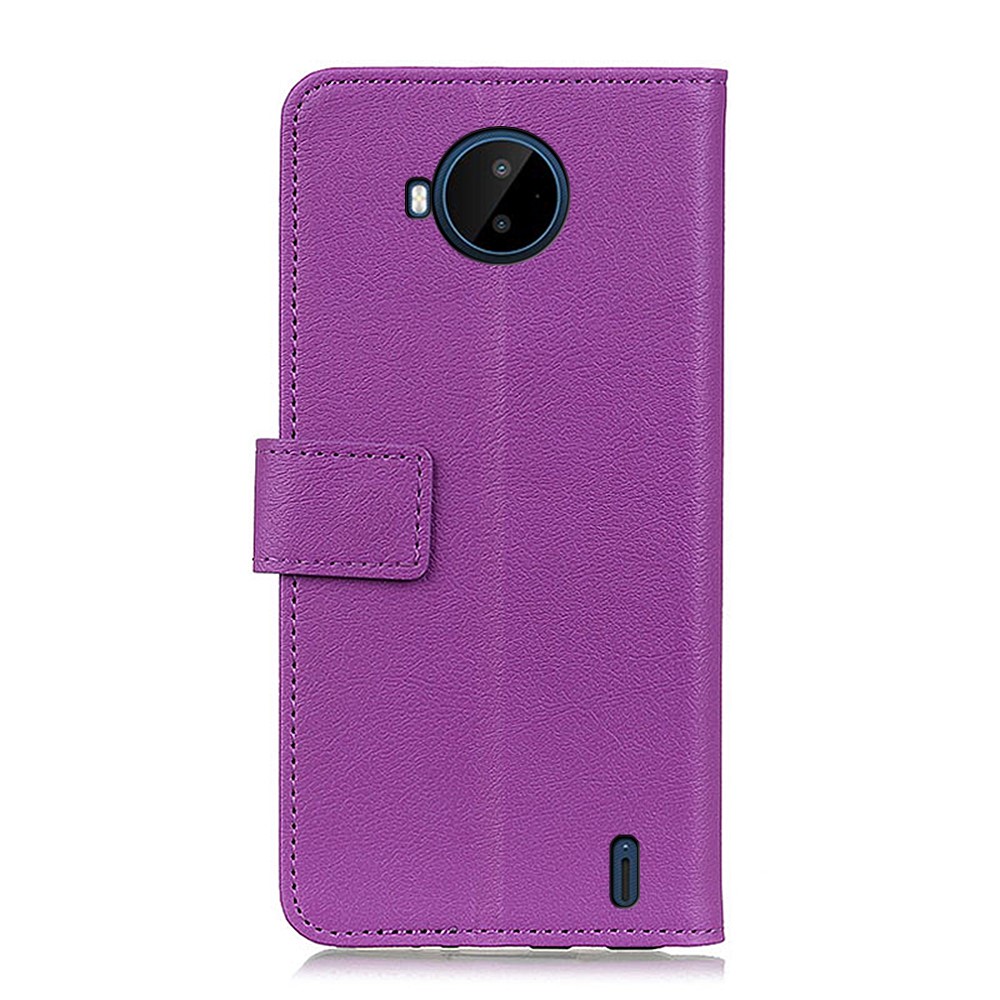 PU Leather Phone Case for Nokia C20 Plus, Supporting Stand Flip Magnetic Wallet Style Full Protective Cover - Purple-3