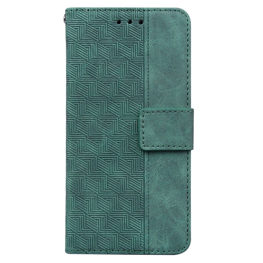 For Nokia G10/G20 Stylish Geometry Imprinted Anti-fall Wallet Case Stand PU Leather Folio Flip Phone Cover - Green-2