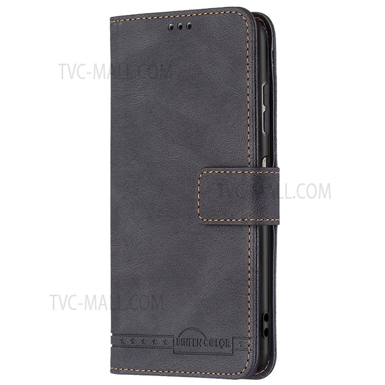 BINFEN COLOR BF09 RFID Blocking PU Leather Flip Cover for Nokia G21/G11, Fully Wrapped Protective Stand Wallet Case - Black-2
