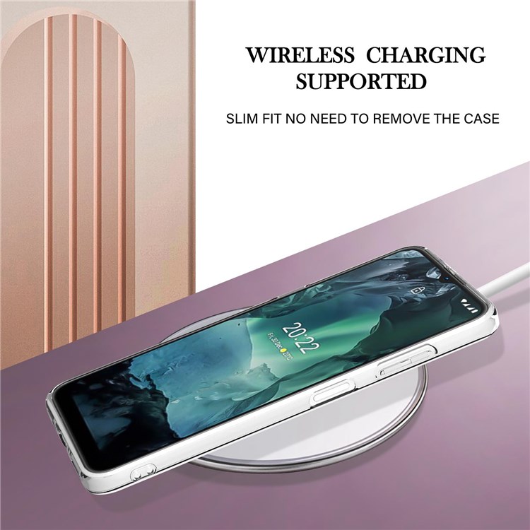 For Nokia G21/G11 YB IMD Series-1 Scratch-resistant Electroplating Case IMD Marble Floral Pattern Soft TPU Edge Protector - Crown-4