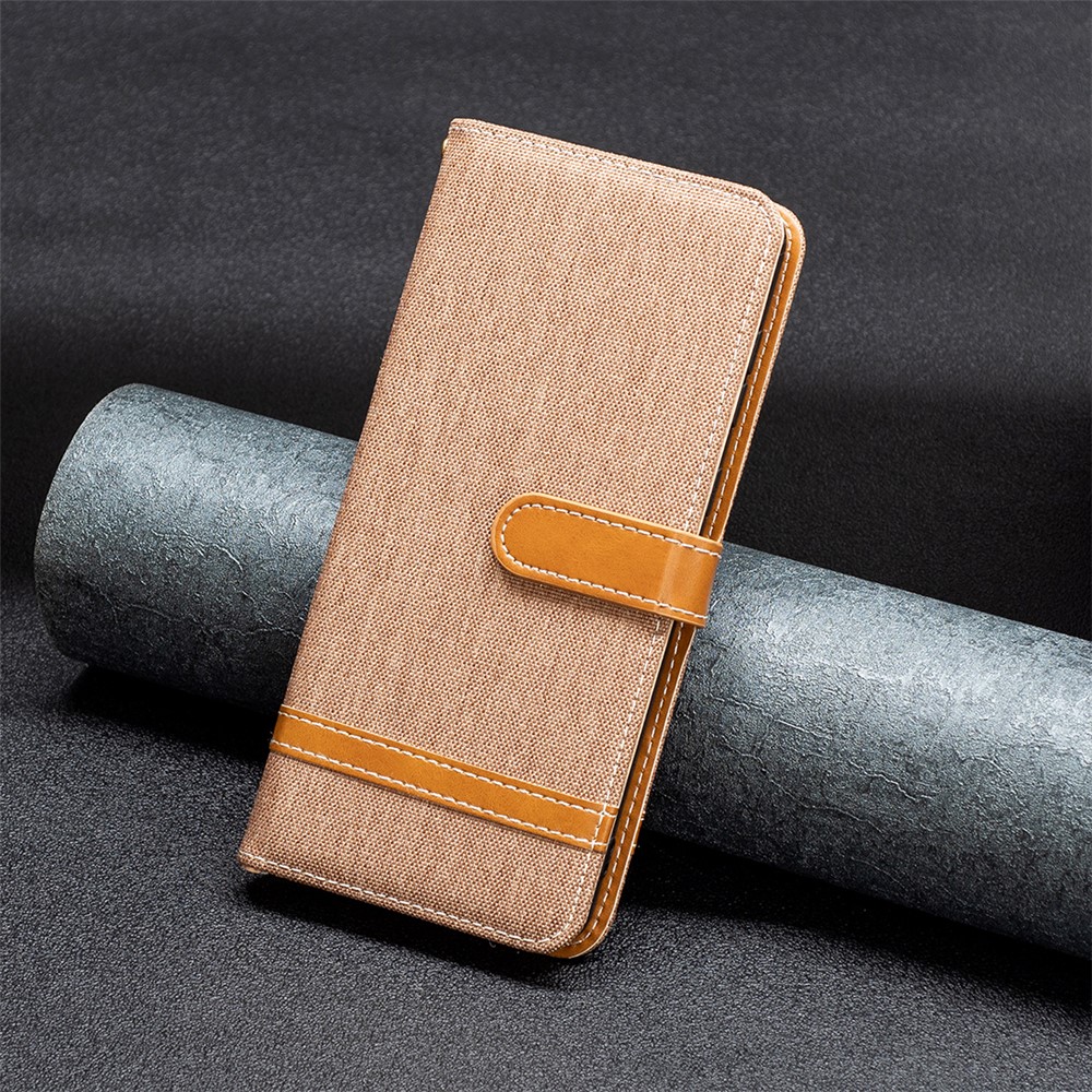 For Nokia G21/G11 BF Leather Series-2 Jeans Cloth Texture PU Leather Case Color Splicing Anti-scratch Wallet Style Stand Phone Cover - Brown-5