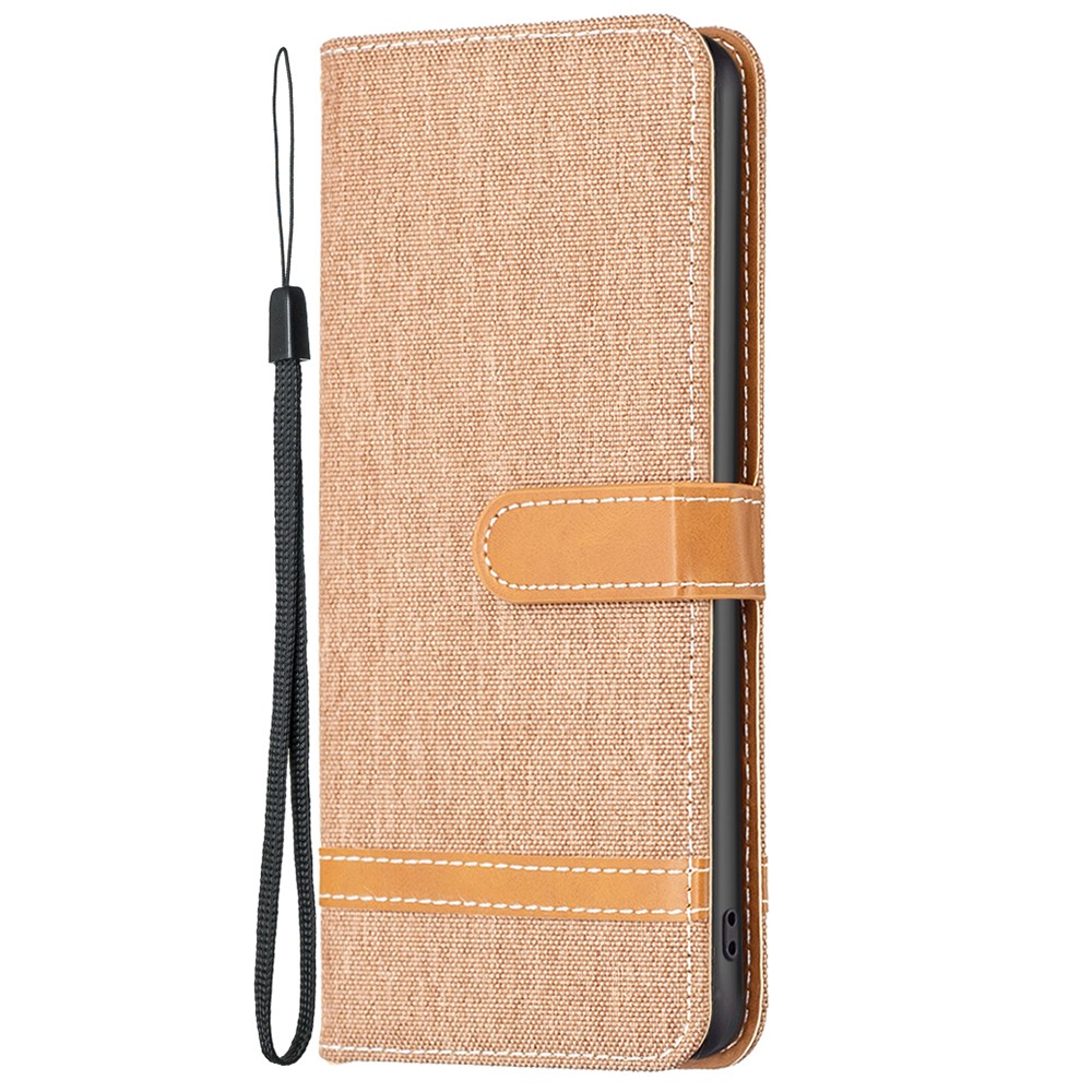 For Nokia G21/G11 BF Leather Series-2 Jeans Cloth Texture PU Leather Case Color Splicing Anti-scratch Wallet Style Stand Phone Cover - Brown-6