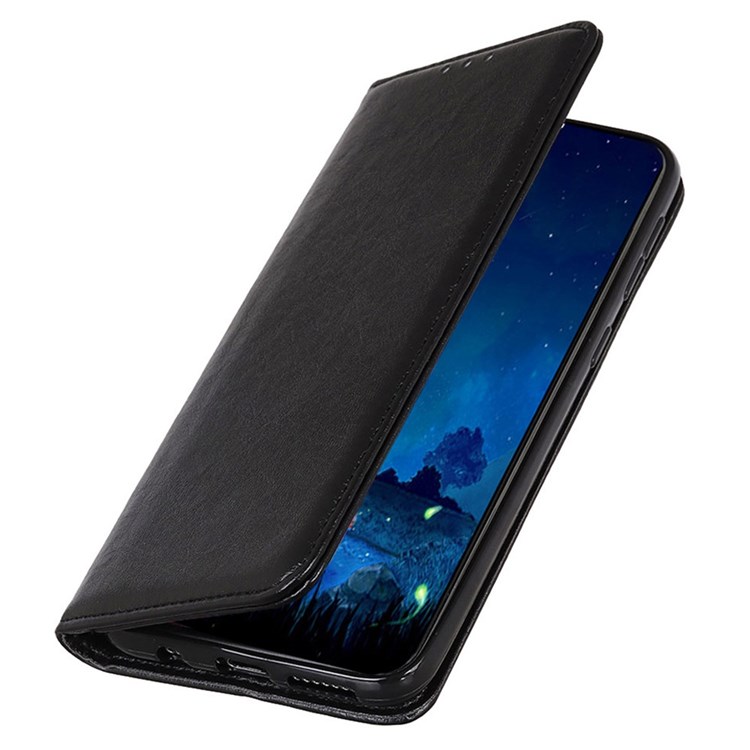 For Nokia X100 PU Leather Flip Book Phone Case Crazy Horse Texture Magnetic Absorption Stand Wallet Folio Cover - Black-4