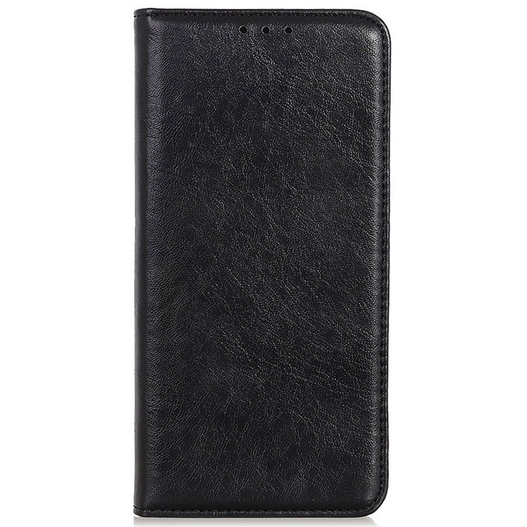 For Nokia X100 PU Leather Flip Book Phone Case Crazy Horse Texture Magnetic Absorption Stand Wallet Folio Cover - Black-7