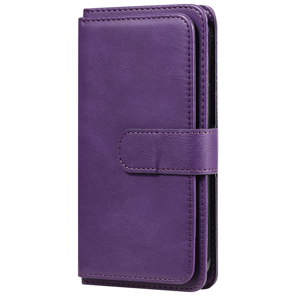 KT Multi-functional Series-1 for Nokia G21/G11 Magnetic 10 Card Slots Wallet Case PU Leather Stand Flip Protective Cover - Purple-10