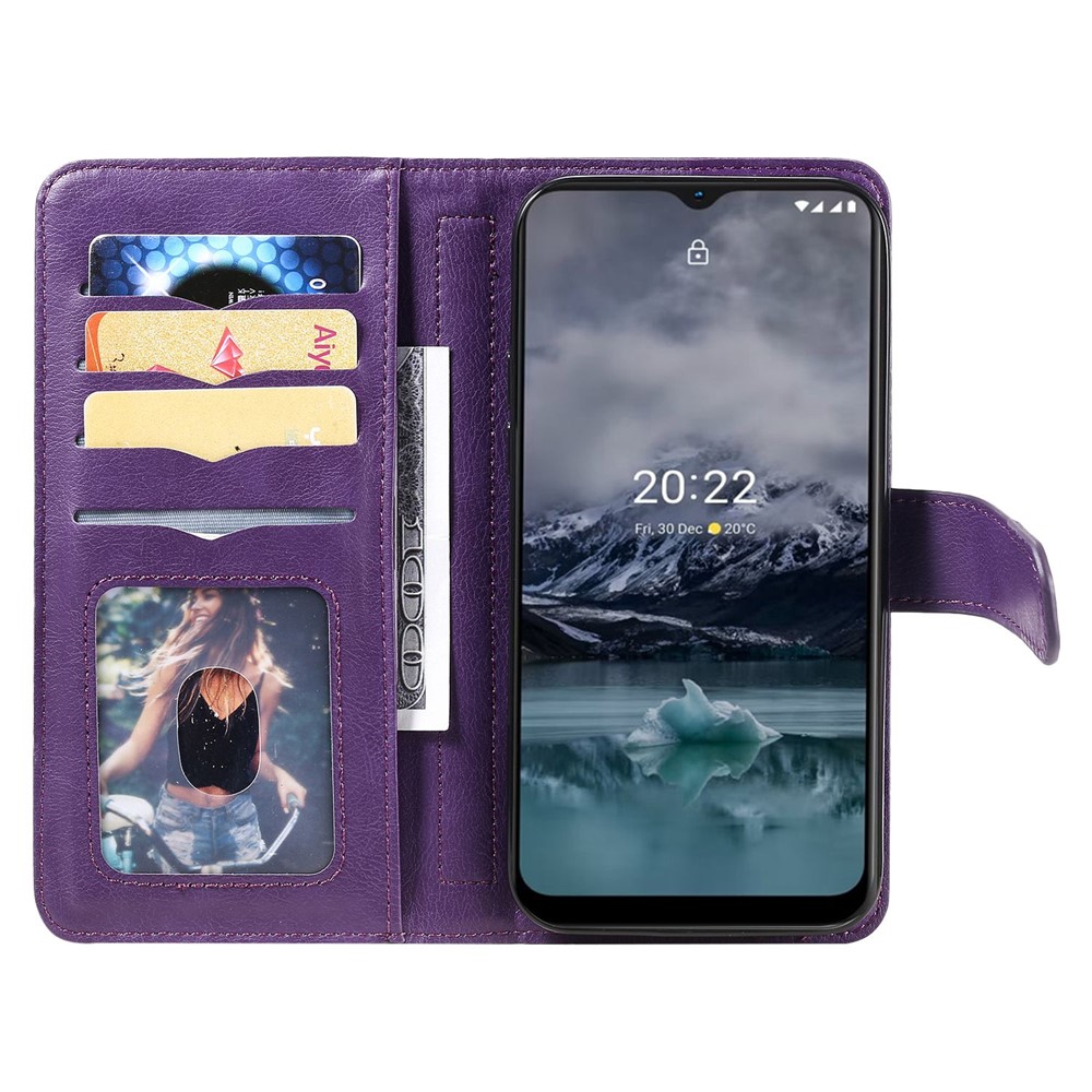 KT Multi-functional Series-1 for Nokia G21/G11 Magnetic 10 Card Slots Wallet Case PU Leather Stand Flip Protective Cover - Purple-5
