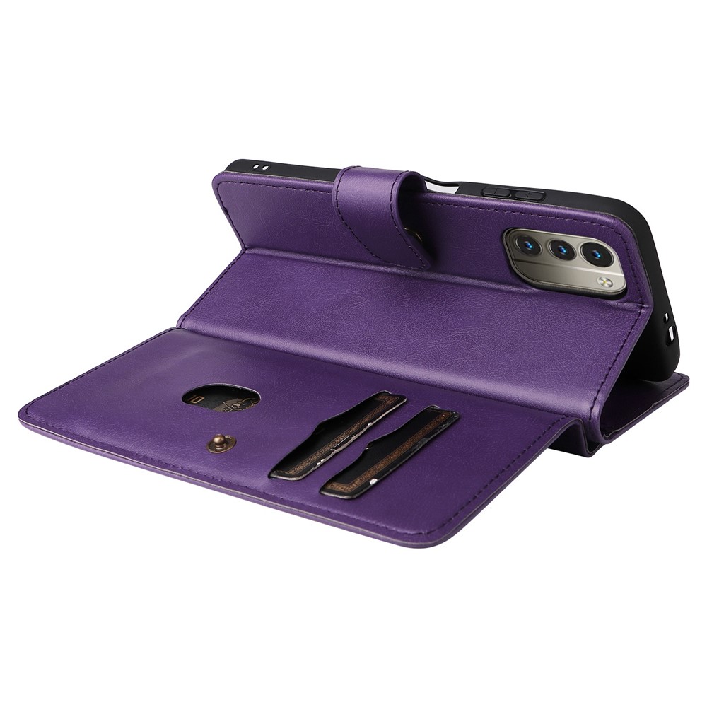 KT Multi-functional Series-1 for Nokia G21/G11 Magnetic 10 Card Slots Wallet Case PU Leather Stand Flip Protective Cover - Purple-8