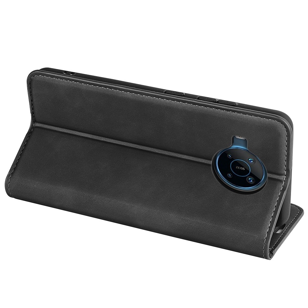 For Nokia X100 Skin Touch Feeling PU Leather + TPU Mobile Phone Case Stand Wallet Shockproof Cover - Black-5