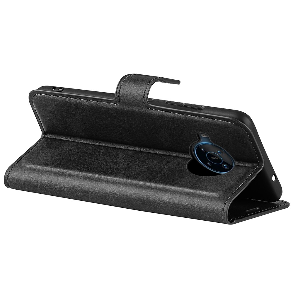 For Nokia X100 Textured PU Leather + TPU Folio Flip Phone Case with Wallet Stand - Black-5