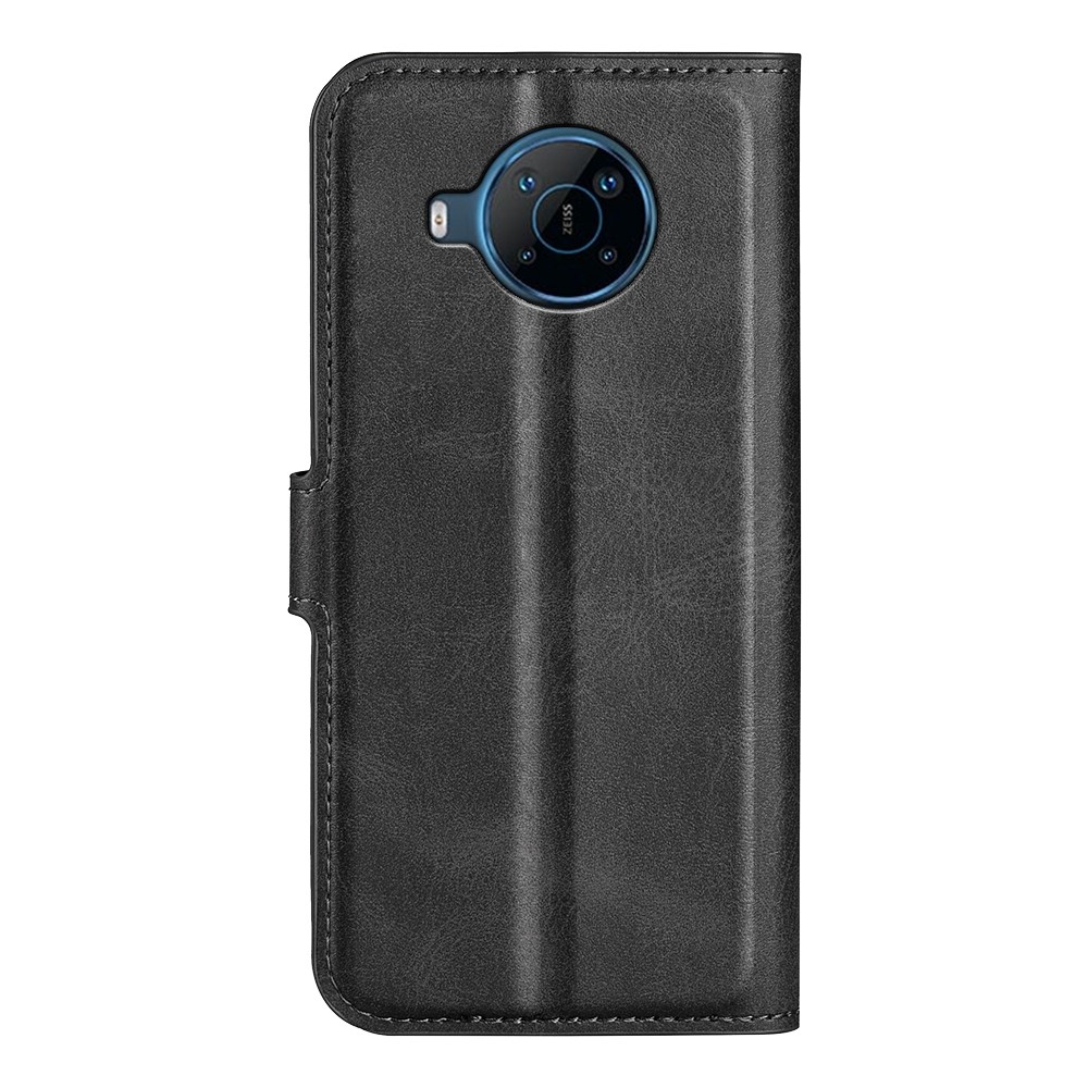 For Nokia X100 Textured PU Leather + TPU Folio Flip Phone Case with Wallet Stand - Black-8
