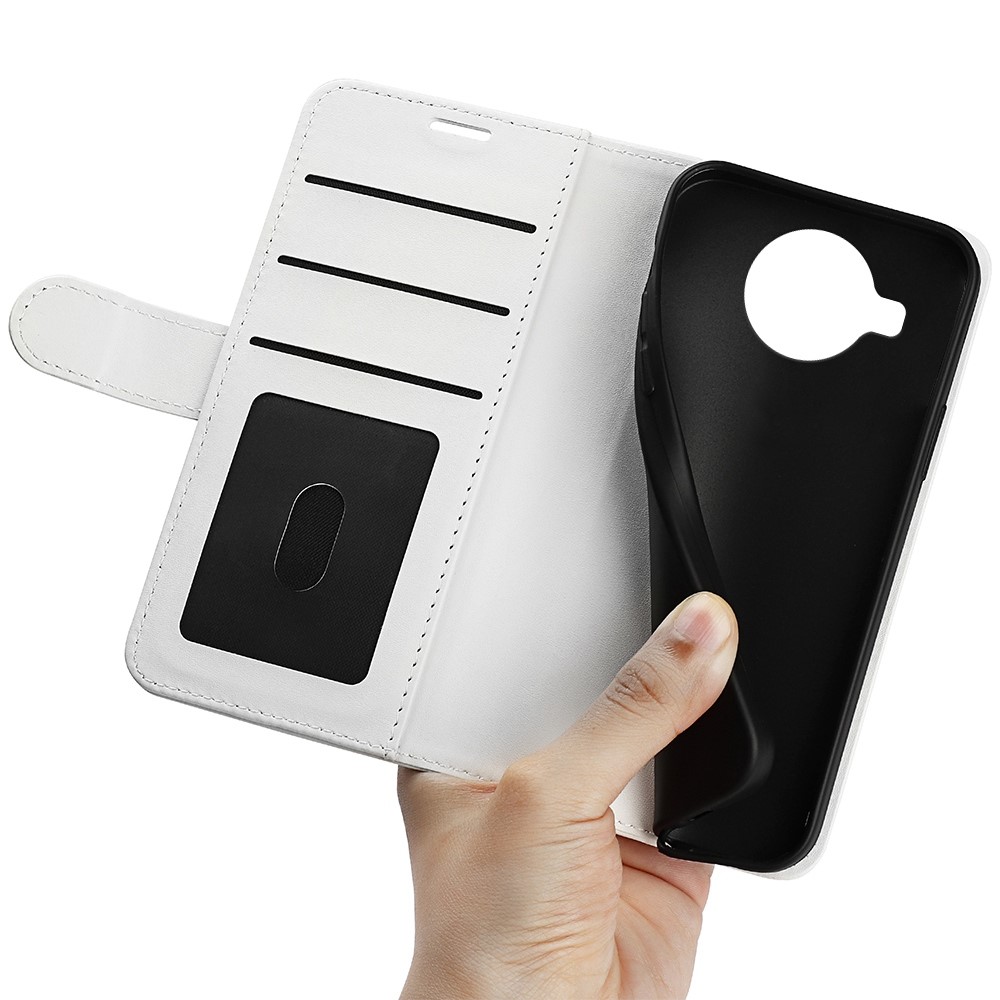 For Nokia X100 PU Leather Crazy Horse Texture Wallet Case Magnetic Clasp Folio Flip Stand Phone Cover - White-2