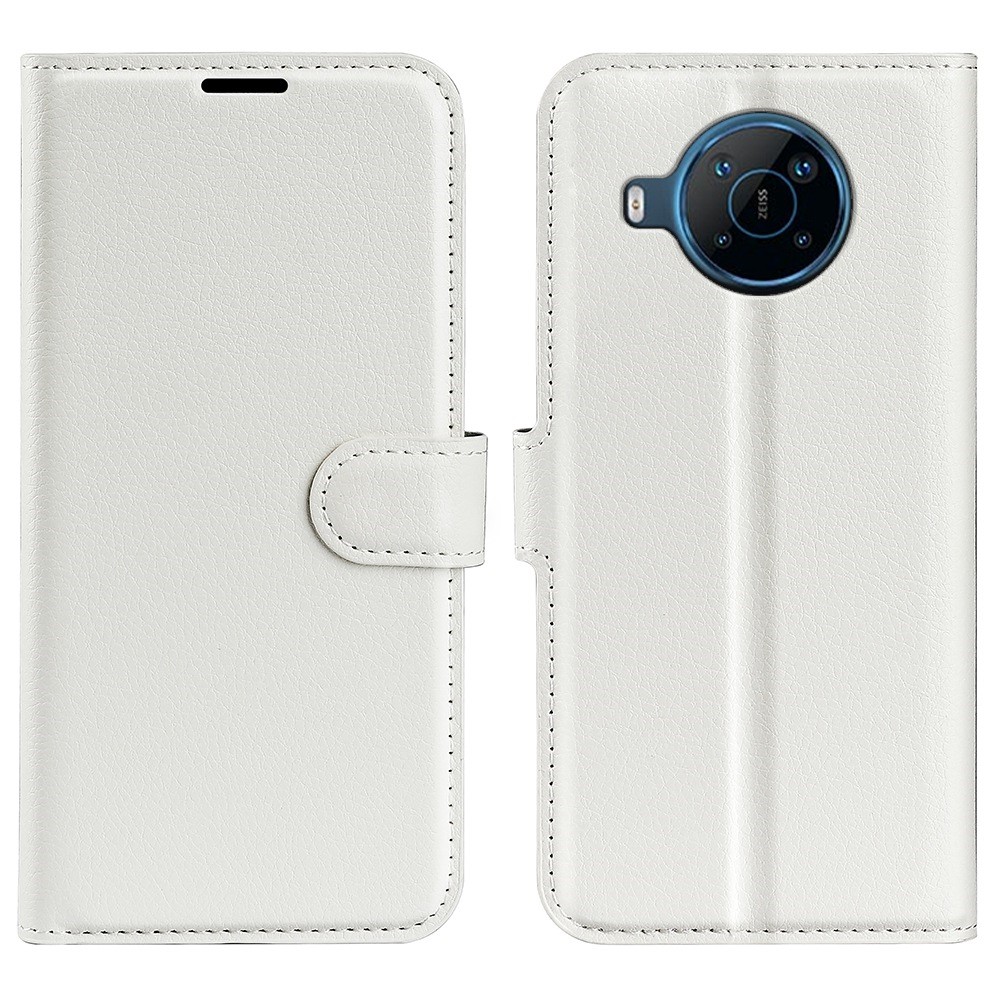 ForNokia X100 Litchi Texture PU Leather Adjustable Stand Cover Wallet Protective Phone Case - White-1
