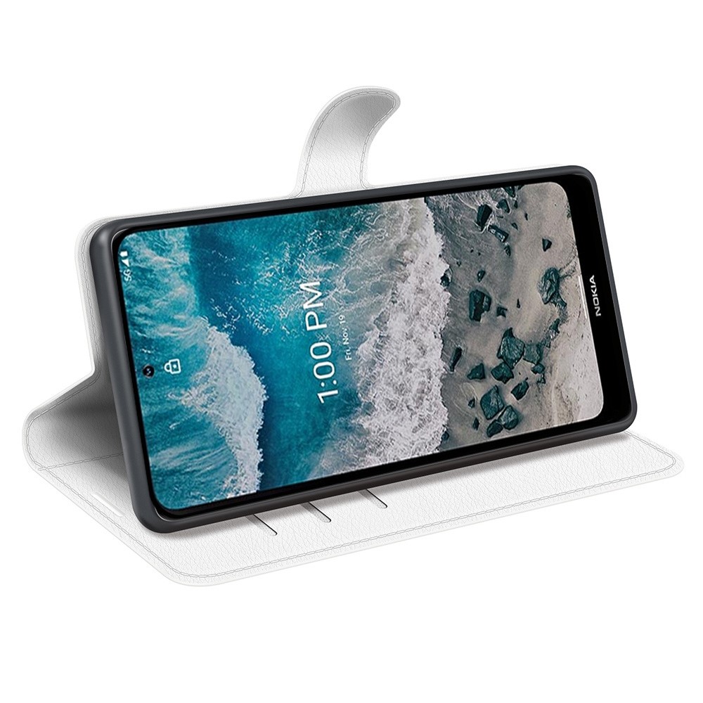ForNokia X100 Litchi Texture PU Leather Adjustable Stand Cover Wallet Protective Phone Case - White-2