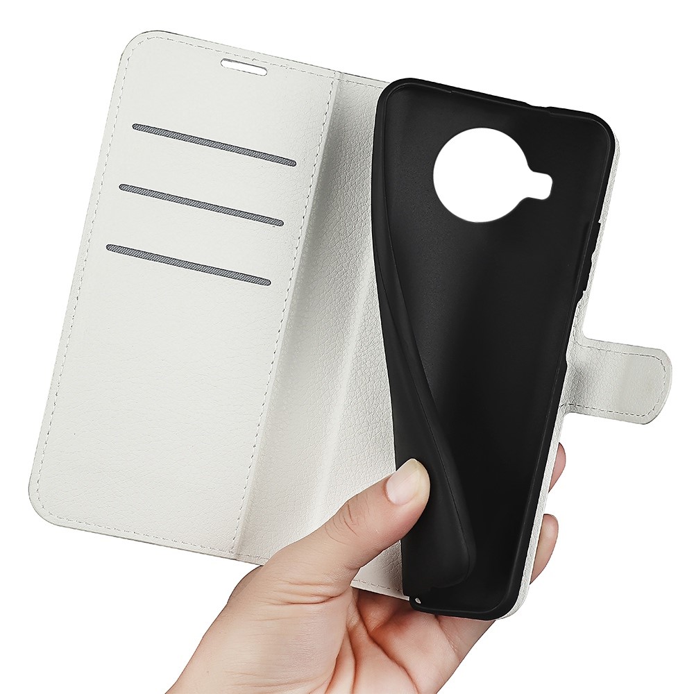 ForNokia X100 Litchi Texture PU Leather Adjustable Stand Cover Wallet Protective Phone Case - White-4