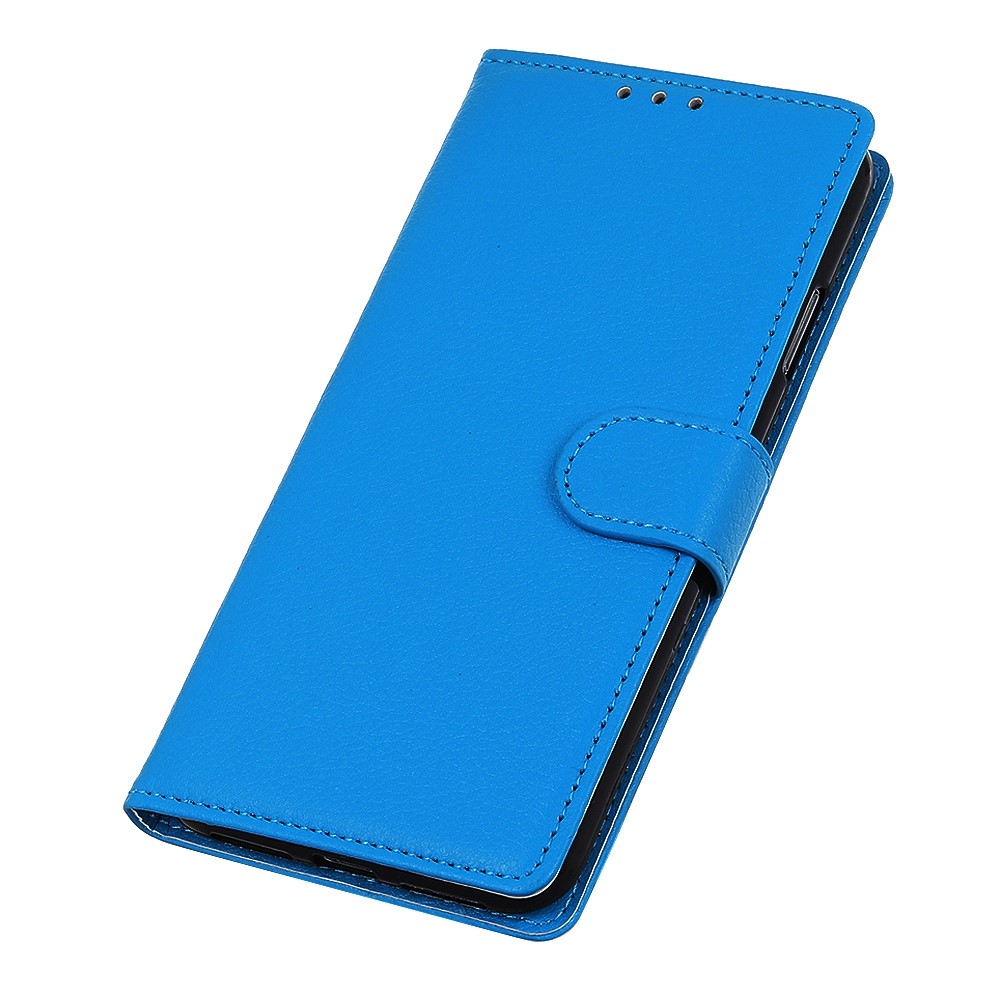 For Nokia X100 PU Leather Phone Case Litchi Texture Shockproof TPU Wallet Stand Book Style Flip Cover - Blue-4