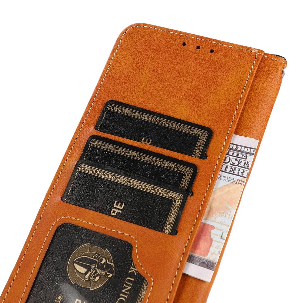 KHAZNEH for Nokia X100 PU Leather Golden Magnetic Buckle Wallet Phone Cover Stand Anti-Drop Full Protection Phone Cover - Black-4