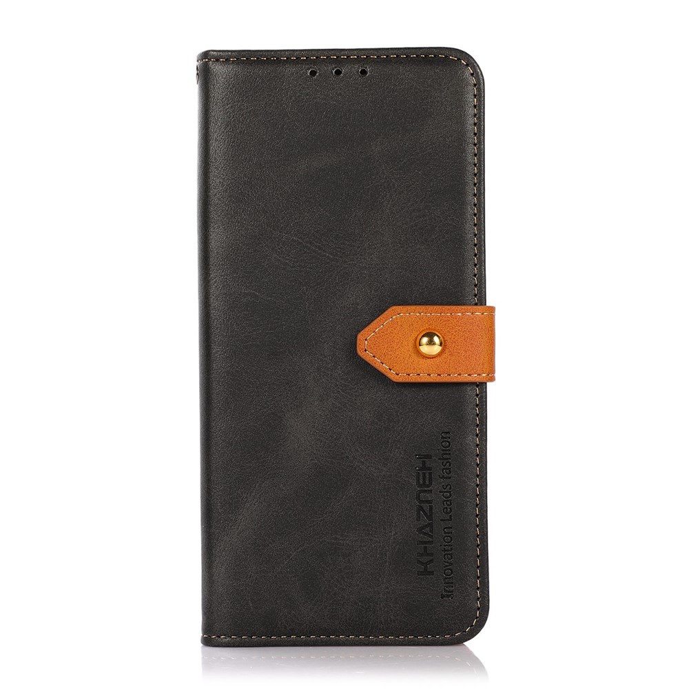 KHAZNEH for Nokia X100 PU Leather Golden Magnetic Buckle Wallet Phone Cover Stand Anti-Drop Full Protection Phone Cover - Black-7