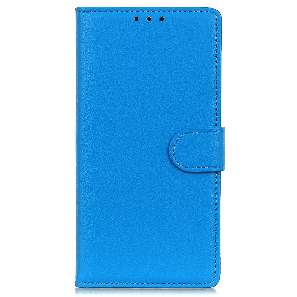 For Nokia C200 Litchi Texture PU Leather Flip Folio Wallet Case Stand Magnetic Shockproof TPU Inner Protective Cover - Blue-6