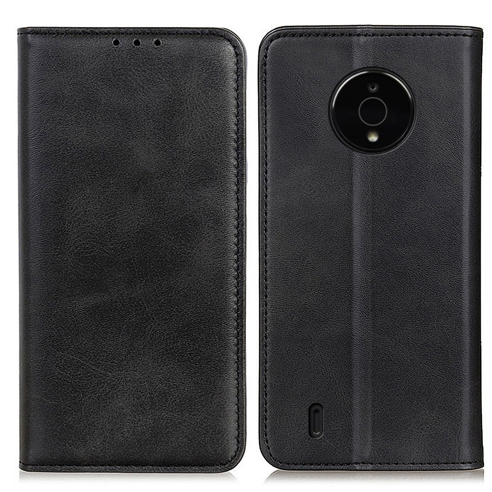 For Nokia C200 Magnetic Auto Closing Wallet Case Split Leather Stand Shockproof Flip Folio Phone Cover - Black-1