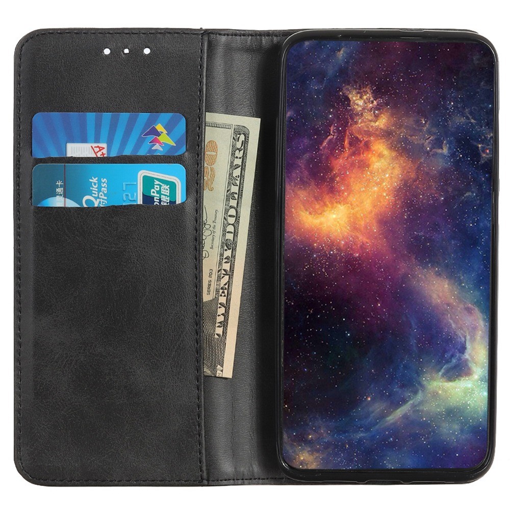 For Nokia C21 Plus Flip Book Split Leather Wallet Case Magnetic Auto-absorbed Stand Shockproof Protective Cover - Black-2